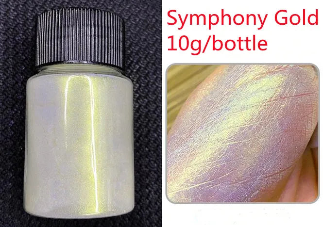 10Colors Peacock Pearl Mica Powder Car Paint Cosmetics Eyeshadow Nail Glitter Soap Dye Polarized Symphony Mica Mermaid Pigment