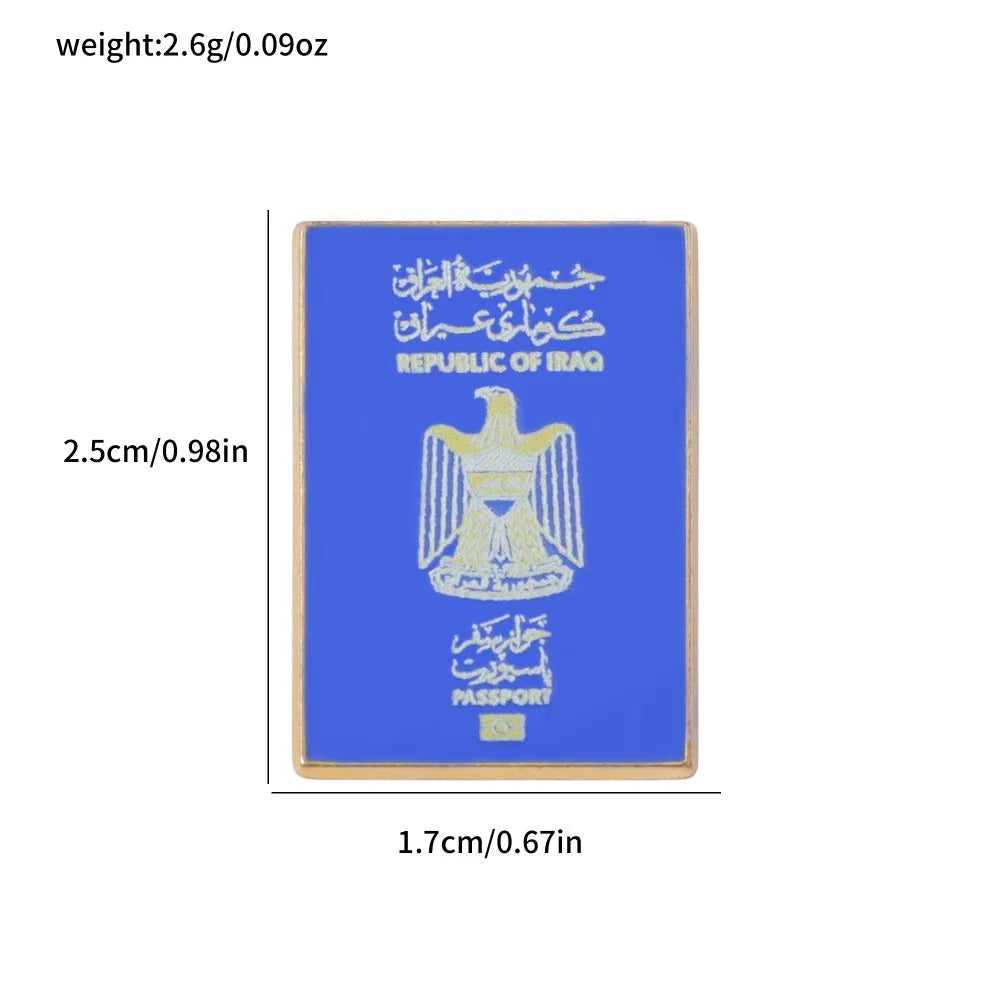 Alloy Iraqi Flag Passport & Phone Decorative Sticker Unique Small Gift for Friends Durable Customized National Emblem Decal