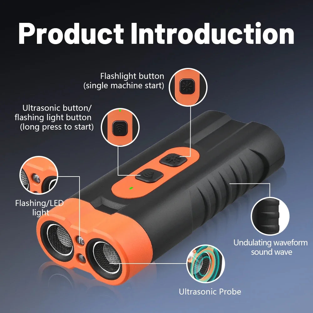 2025 Pet Dog Repeller Ultrasonic Dog Training Device Rechargeable Anti Dog Bark Deterrent Device With LED Flashlight