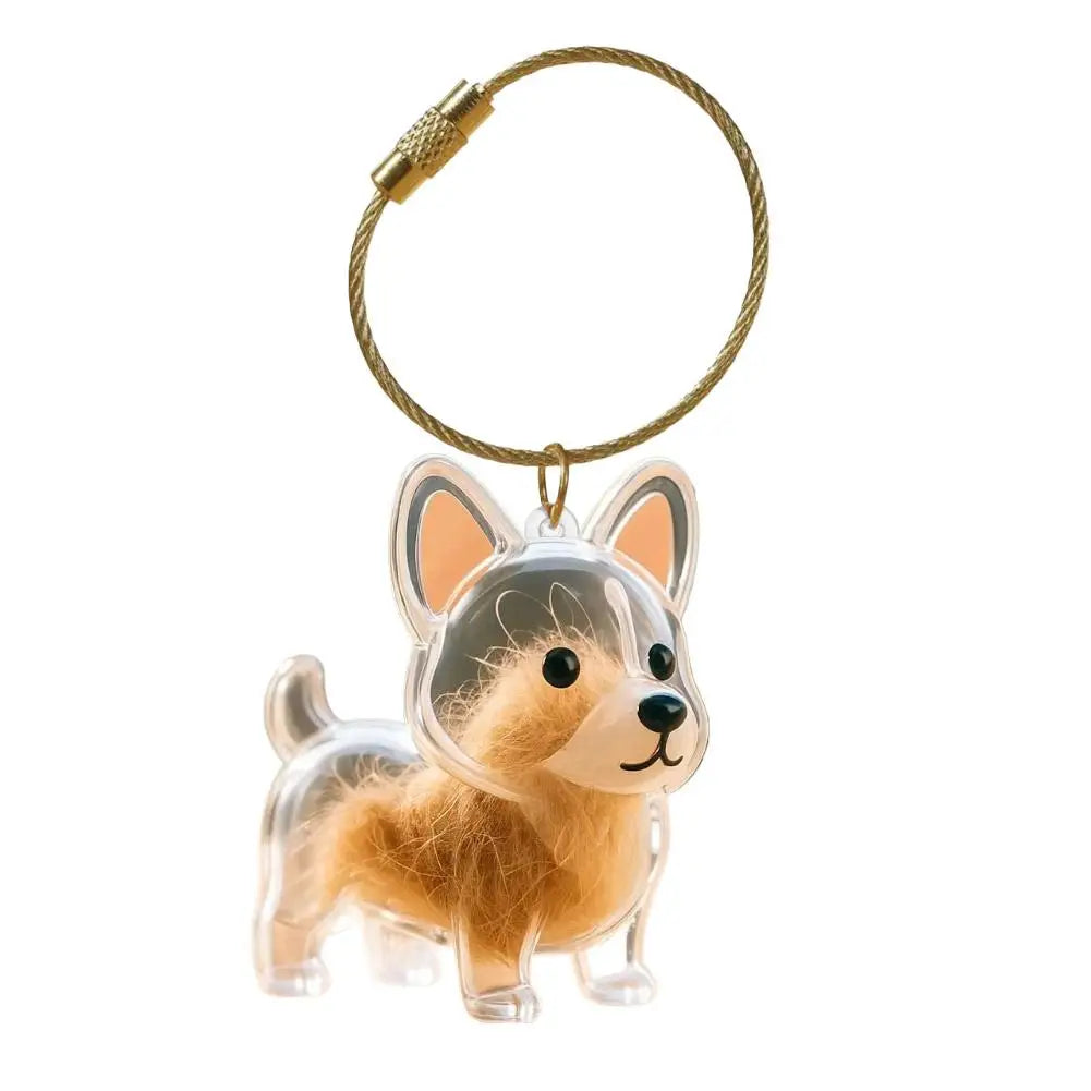 Dog Hair Storage Memorial Keepsake Pendant Backpack Keychain Pet Hair Fur Capsule Key Pendant Transparent Fur Collection Box