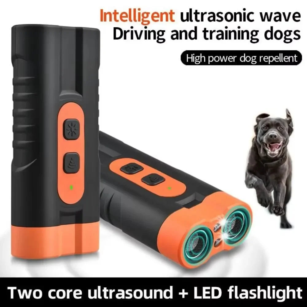 2025 Pet Dog Repeller Ultrasonic Dog Training Device Rechargeable Anti Dog Bark Deterrent Device With LED Flashlight