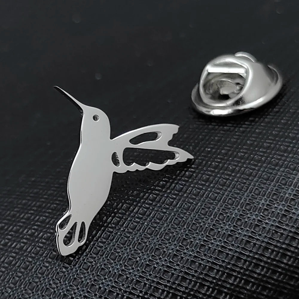 Fashionable stainless steel flying bird series brooch, decorative men's shirt lapel pin, party first choice badge