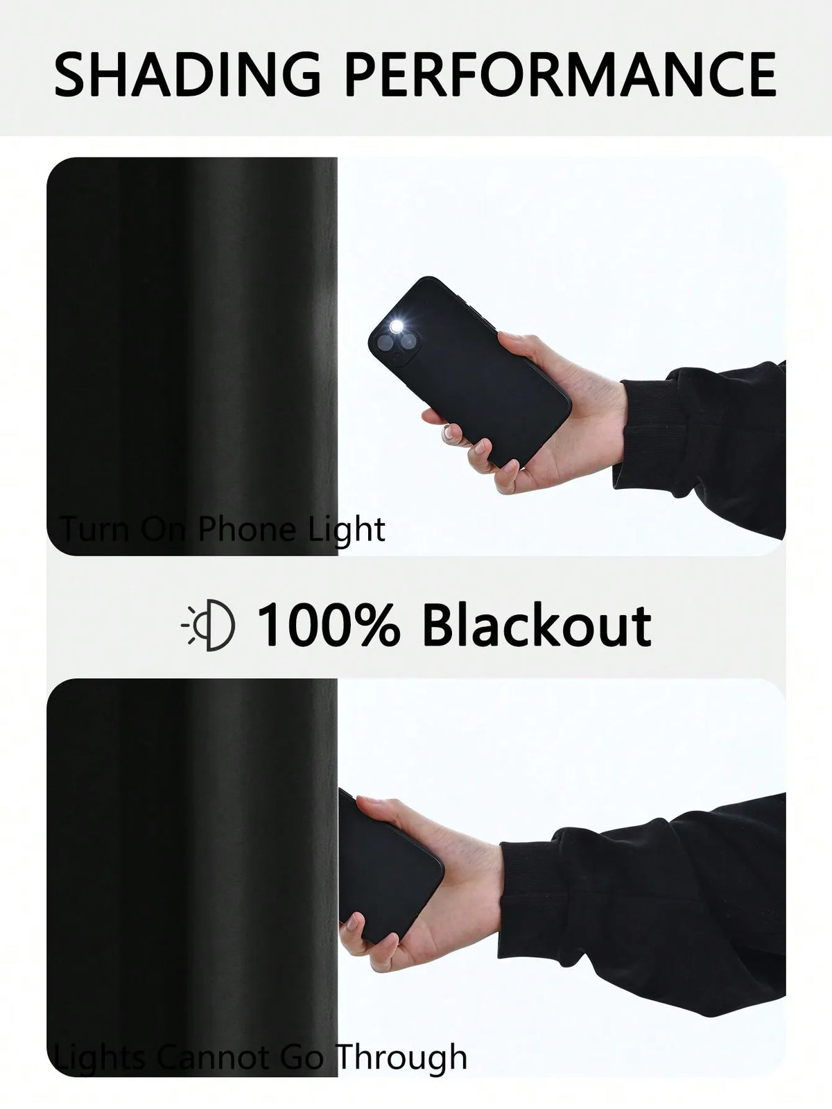 1pc Solid 100% Blackout Curtains with Grommets, Curtains for Bedroom, Living Room, Kitchen, Privacy Drapes, Window Curtain