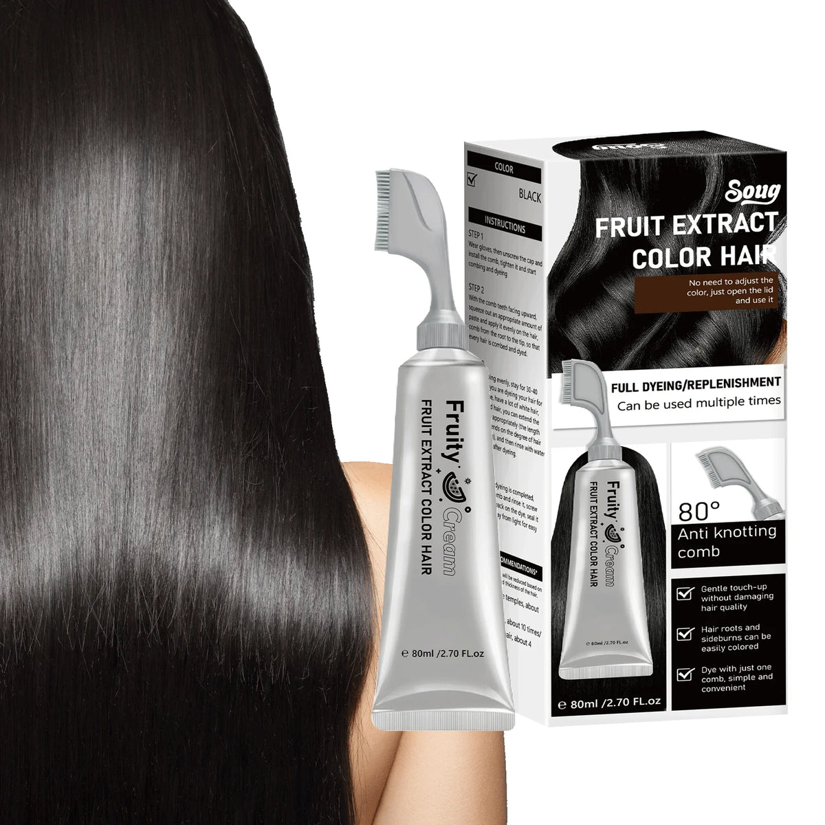NatureTint™ Hair Dye Comb 🌿✨ — Cover Grays with Ease