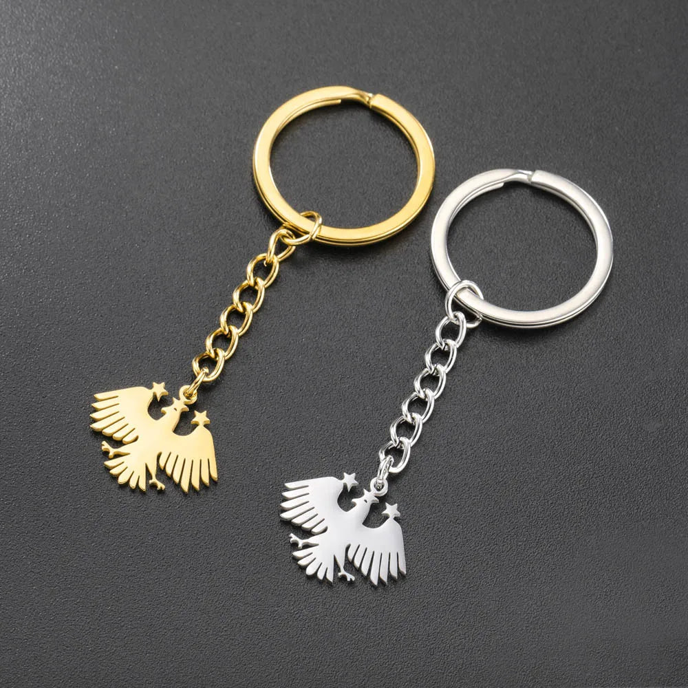 Cazador Stainless Steel Syria Eagle Hawk Keychain for Women Men Country Syrian Flag Keyring Jewelry Gift Wholesale 2026 New