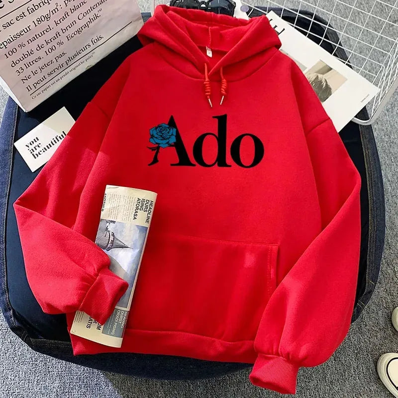 Ado Graphic Printed Hoodies 2025 Autumn Winter for Women Men Fleece O Neck Long Sleeve Casual Fashion Pullover Clothing