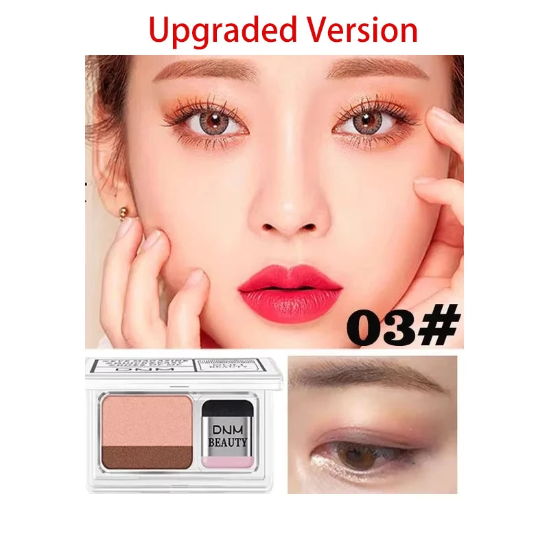Two-color Matte Eye Shadow Double Small Box Lazy Eye Shadow Easy to Carry Eyeshadow Tray Professional Women's Cosmetics