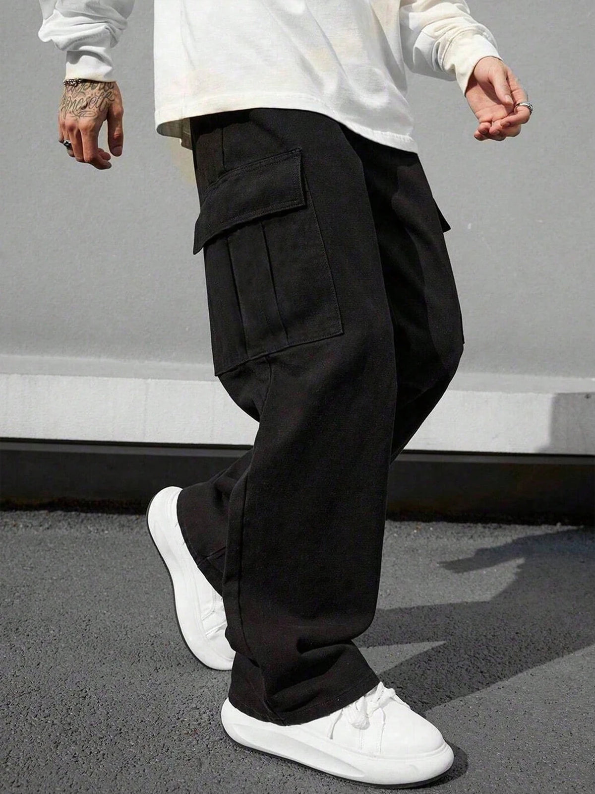 Boys' overalls boys' trousers baggy medium and large children's trousers belt pocket stretch waist jogging pants casual wear all