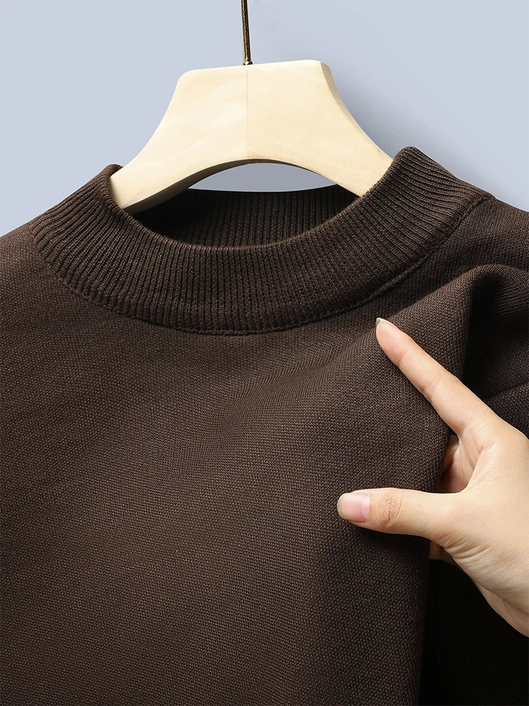 New Winter Turtleneck Sweater Thick Mens Casual Pullover Sweaters Solid Color Quality Warm Slim Turtleneck Sweaters Pullover Men