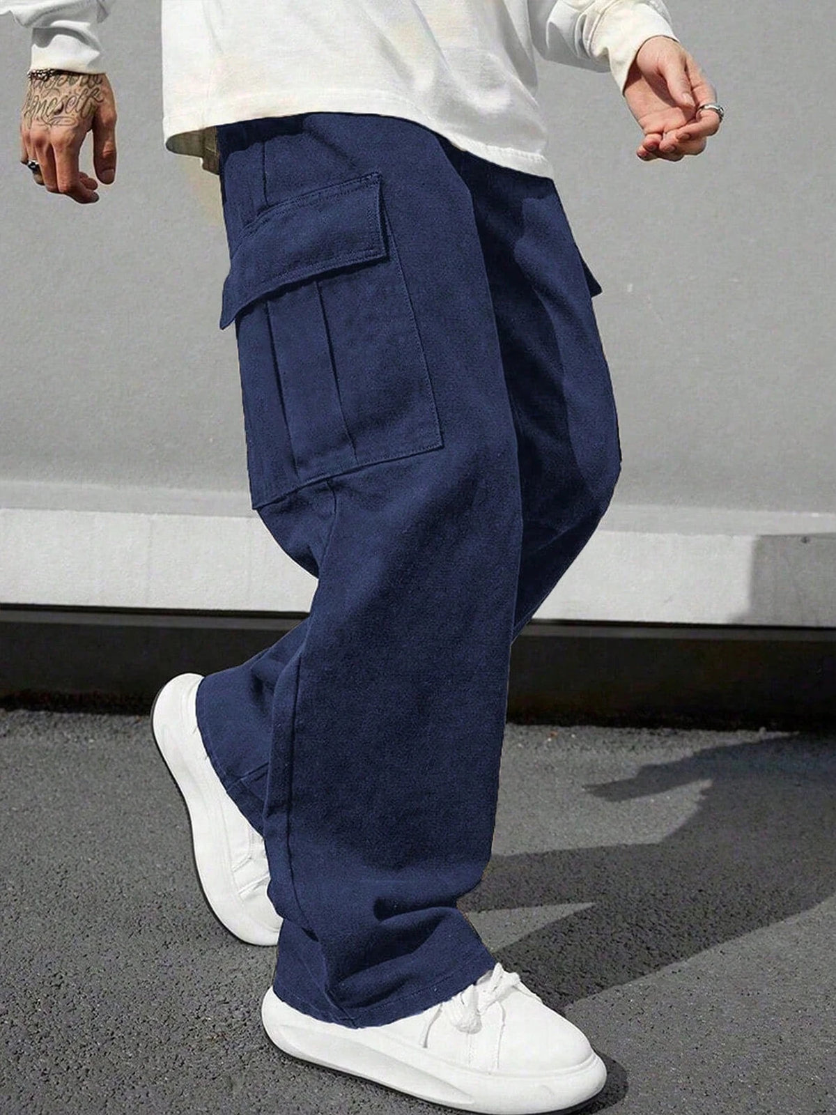 Boys' overalls boys' trousers baggy medium and large children's trousers belt pocket stretch waist jogging pants casual wear all