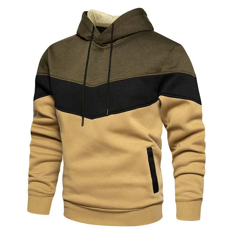Spring Autumn Fashion splicing Men's Hoodies long sleeve Casual Hoodies Sweatshirts pure color Sweatshirt men tops Pullover