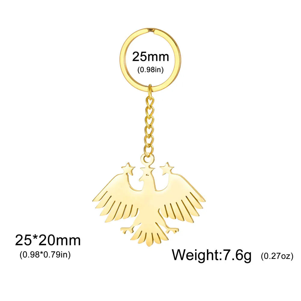 Cazador Stainless Steel Syria Eagle Hawk Keychain for Women Men Country Syrian Flag Keyring Jewelry Gift Wholesale 2026 New