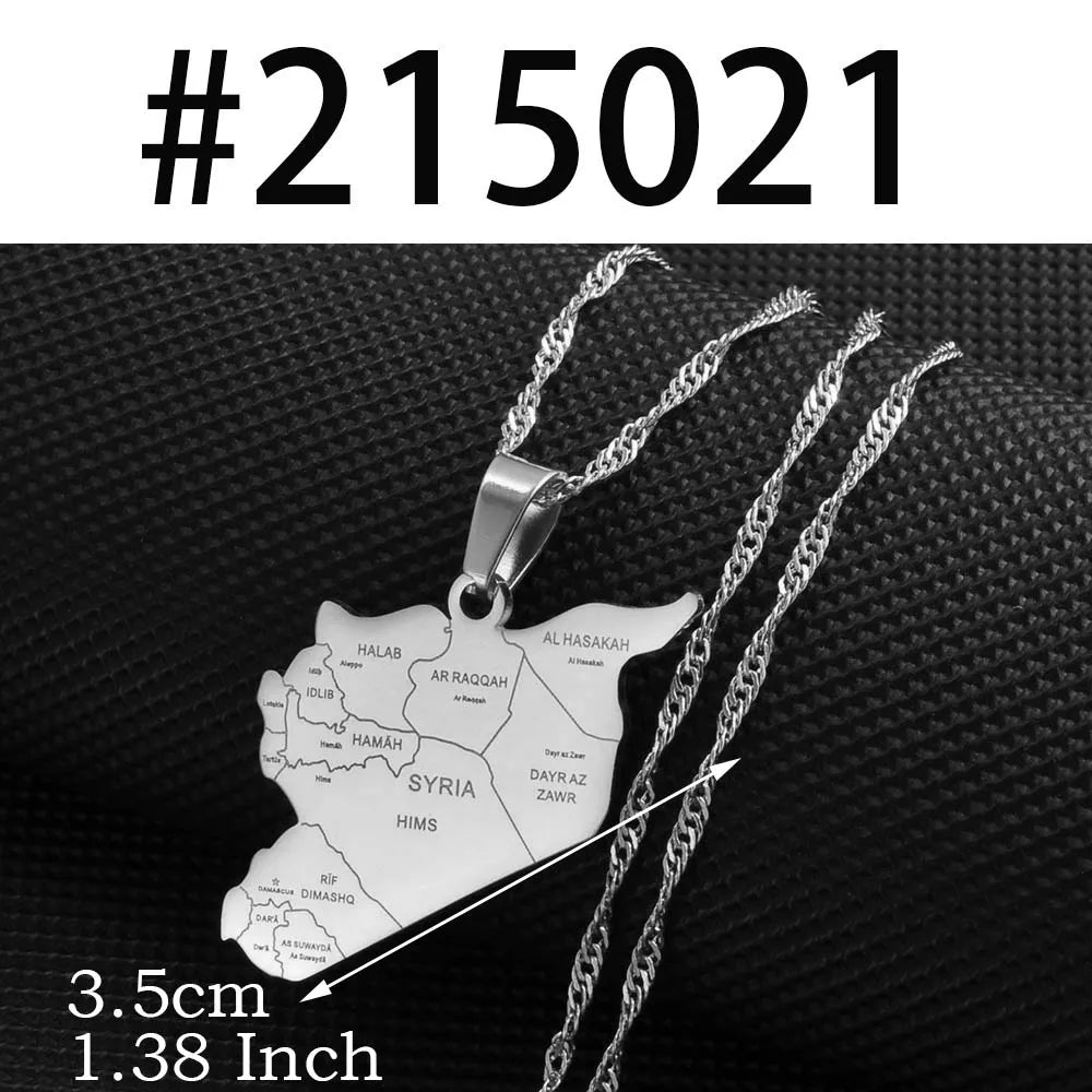 Syria Flag Pendant Neckalces for Woman Men,The New Syrian Eagle Jewelry #566562