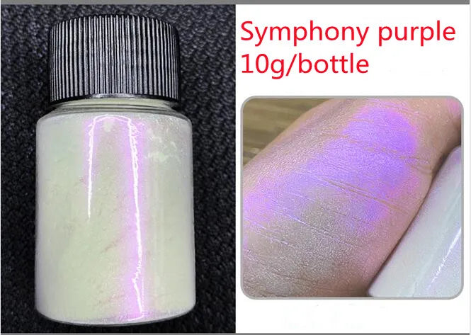 10Colors Peacock Pearl Mica Powder Car Paint Cosmetics Eyeshadow Nail Glitter Soap Dye Polarized Symphony Mica Mermaid Pigment