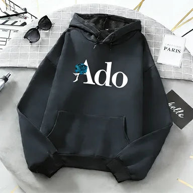 Ado Graphic Printed Hoodies 2025 Autumn Winter for Women Men Fleece O Neck Long Sleeve Casual Fashion Pullover Clothing