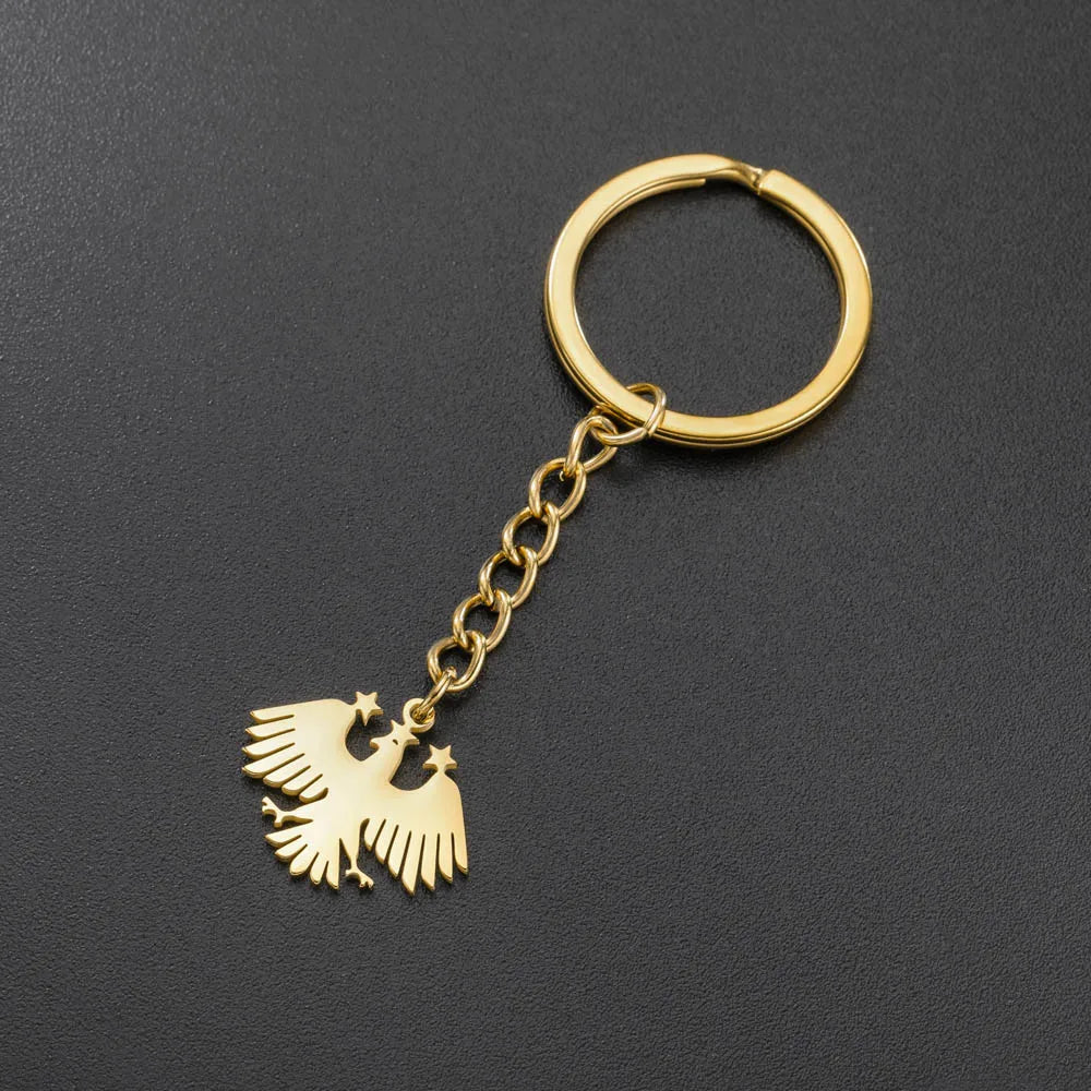 Cazador Stainless Steel Syria Eagle Hawk Keychain for Women Men Country Syrian Flag Keyring Jewelry Gift Wholesale 2026 New
