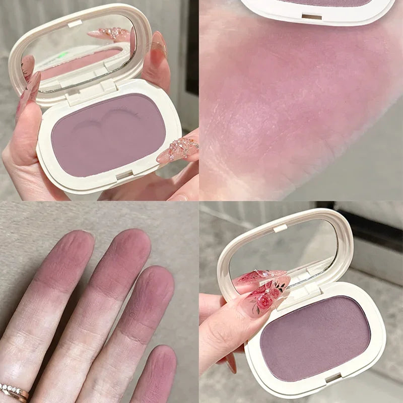 Monochrome Mud Blusher Contour Matte Natural Cheek Tint Purple Taro Low Saturation Waterproof Soft Contouring Cream Cosmetics