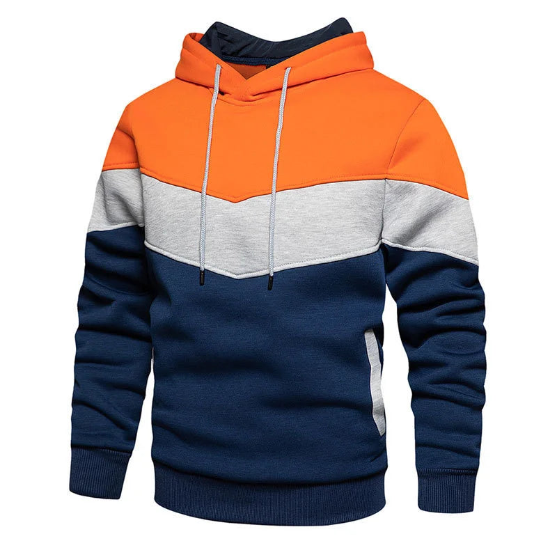 Spring Autumn Fashion splicing Men's Hoodies long sleeve Casual Hoodies Sweatshirts pure color Sweatshirt men tops Pullover