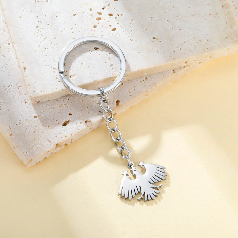 Cazador Stainless Steel Syria Eagle Hawk Keychain for Women Men Country Syrian Flag Keyring Jewelry Gift Wholesale 2026 New