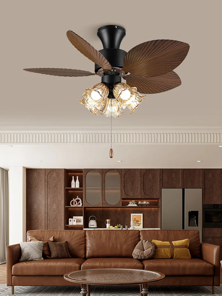 New Style American Retro Fan Lamp Ceiling Fan Set Fan Lamp For Home Living Room And Bedroom Large-Sized Fan Antique Ceiling Lamp