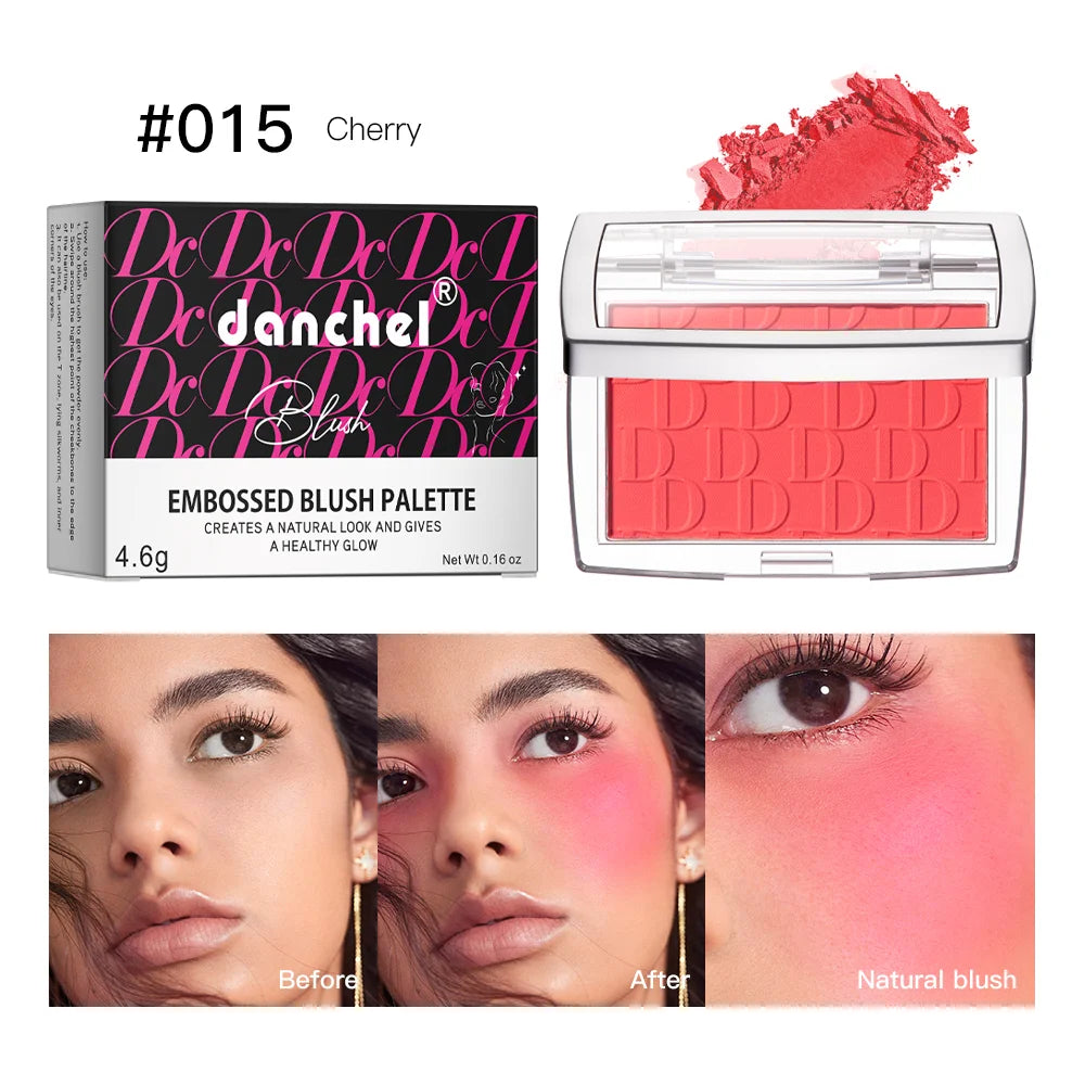 Hot Matte Embossed Blush Palette Rosy Blusher Facial Blush Powder High Pigmented Pink Coral Rouged For Cheeks Smooth Cosmetics