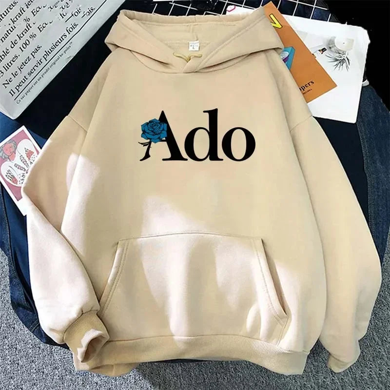 Ado Graphic Printed Hoodies 2025 Autumn Winter for Women Men Fleece O Neck Long Sleeve Casual Fashion Pullover Clothing