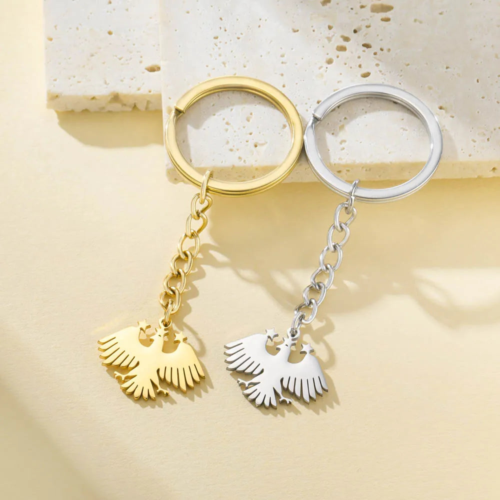 Cazador Stainless Steel Syria Eagle Hawk Keychain for Women Men Country Syrian Flag Keyring Jewelry Gift Wholesale 2026 New