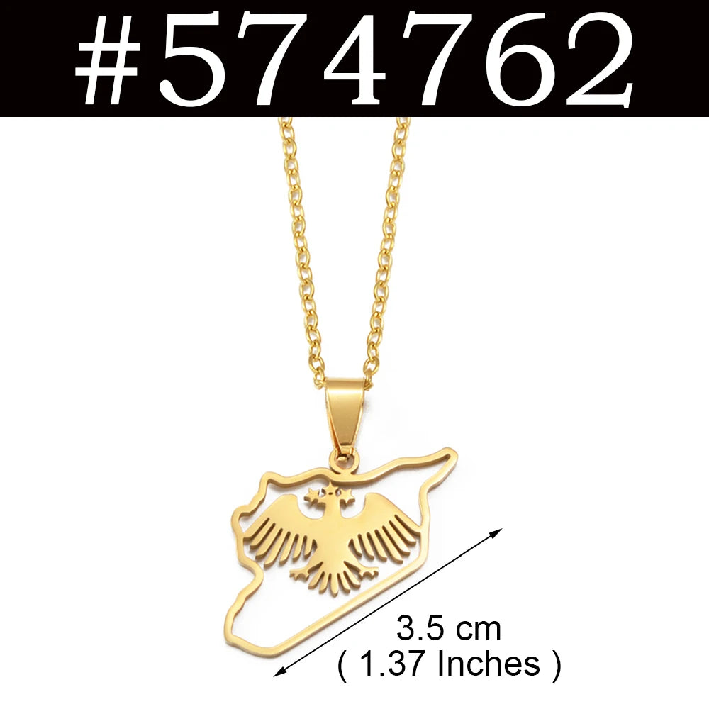Syria Flag Pendant Neckalces for Woman Men,The New Syrian Eagle Jewelry #566562