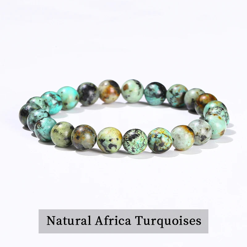 JD Natural Stone Beads Bracelet Amethyst Tiger Eye Crystal Quartz Agate Gem Beads Bangles Women Men Reiki Healling Jewelry Gift