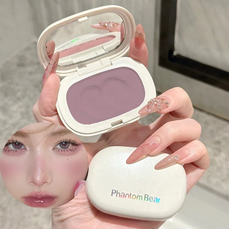 Monochrome Mud Blusher Contour Matte Natural Cheek Tint Purple Taro Low Saturation Waterproof Soft Contouring Cream Cosmetics