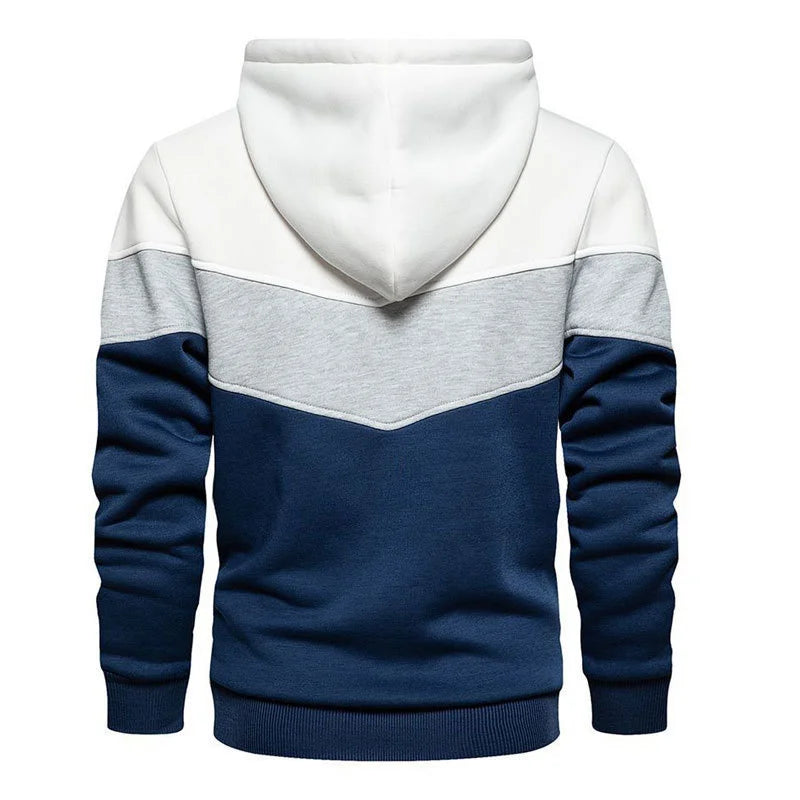 Spring Autumn Fashion splicing Men's Hoodies long sleeve Casual Hoodies Sweatshirts pure color Sweatshirt men tops Pullover