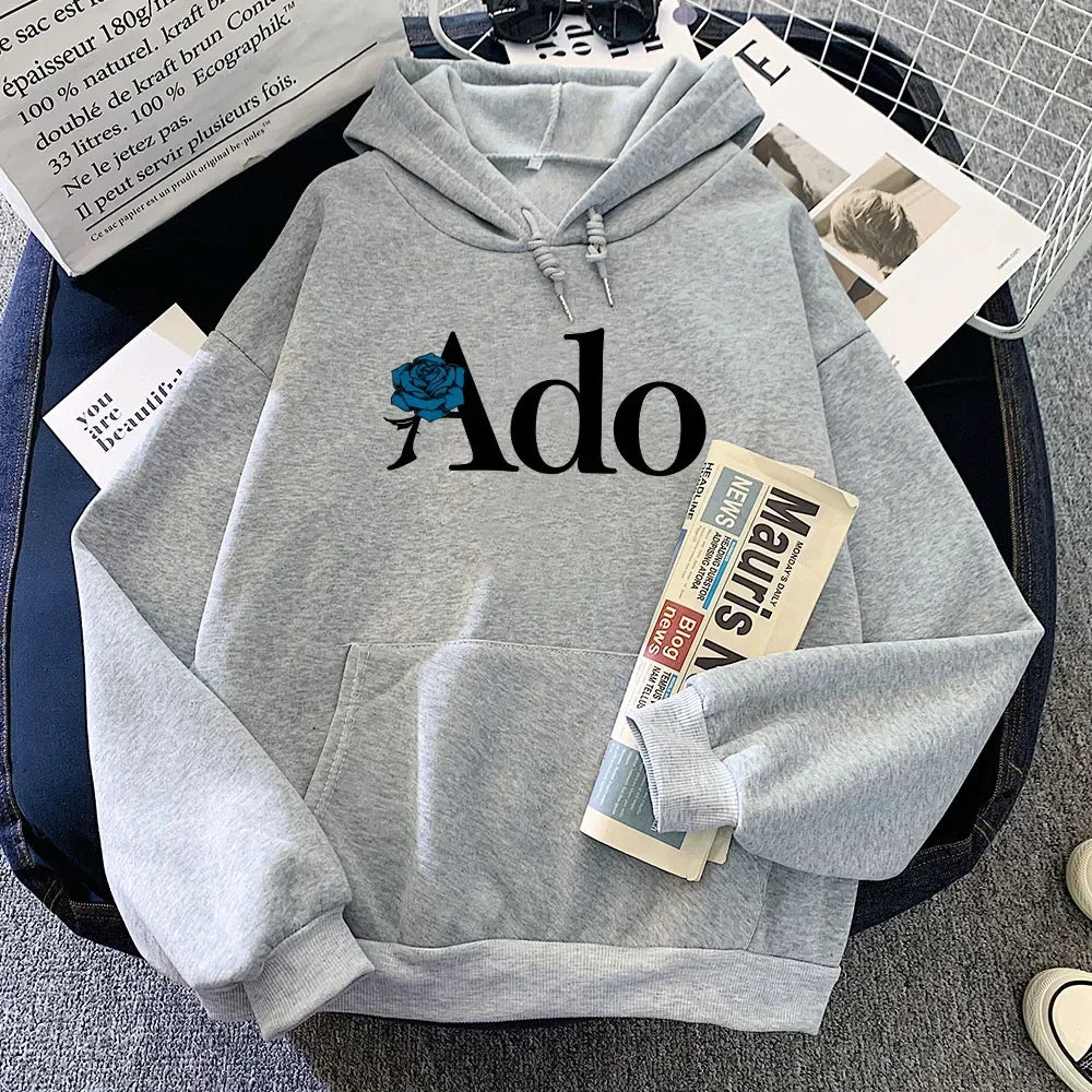 Ado Graphic Printed Hoodies 2025 Autumn Winter for Women Men Fleece O Neck Long Sleeve Casual Fashion Pullover Clothing