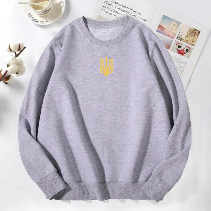 Ukrainian Sweatshirt Men's Clothes Zelensky Ukraine Coat of Arm Hoodies Male Pullover Spring Crewneck Sweatshirts Streetwear