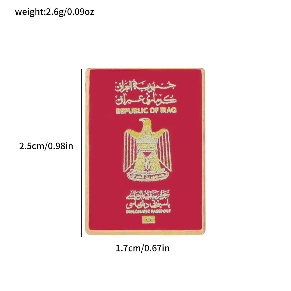 Alloy Iraqi Flag Passport & Phone Decorative Sticker Unique Small Gift for Friends Durable Customized National Emblem Decal