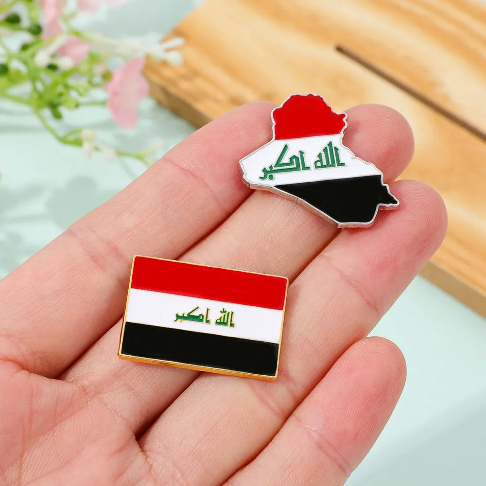Alloy Iraqi Flag Passport & Phone Decorative Sticker Unique Small Gift for Friends Durable Customized National Emblem Decal