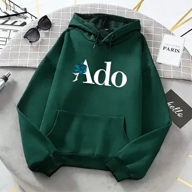 Ado Graphic Printed Hoodies 2025 Autumn Winter for Women Men Fleece O Neck Long Sleeve Casual Fashion Pullover Clothing