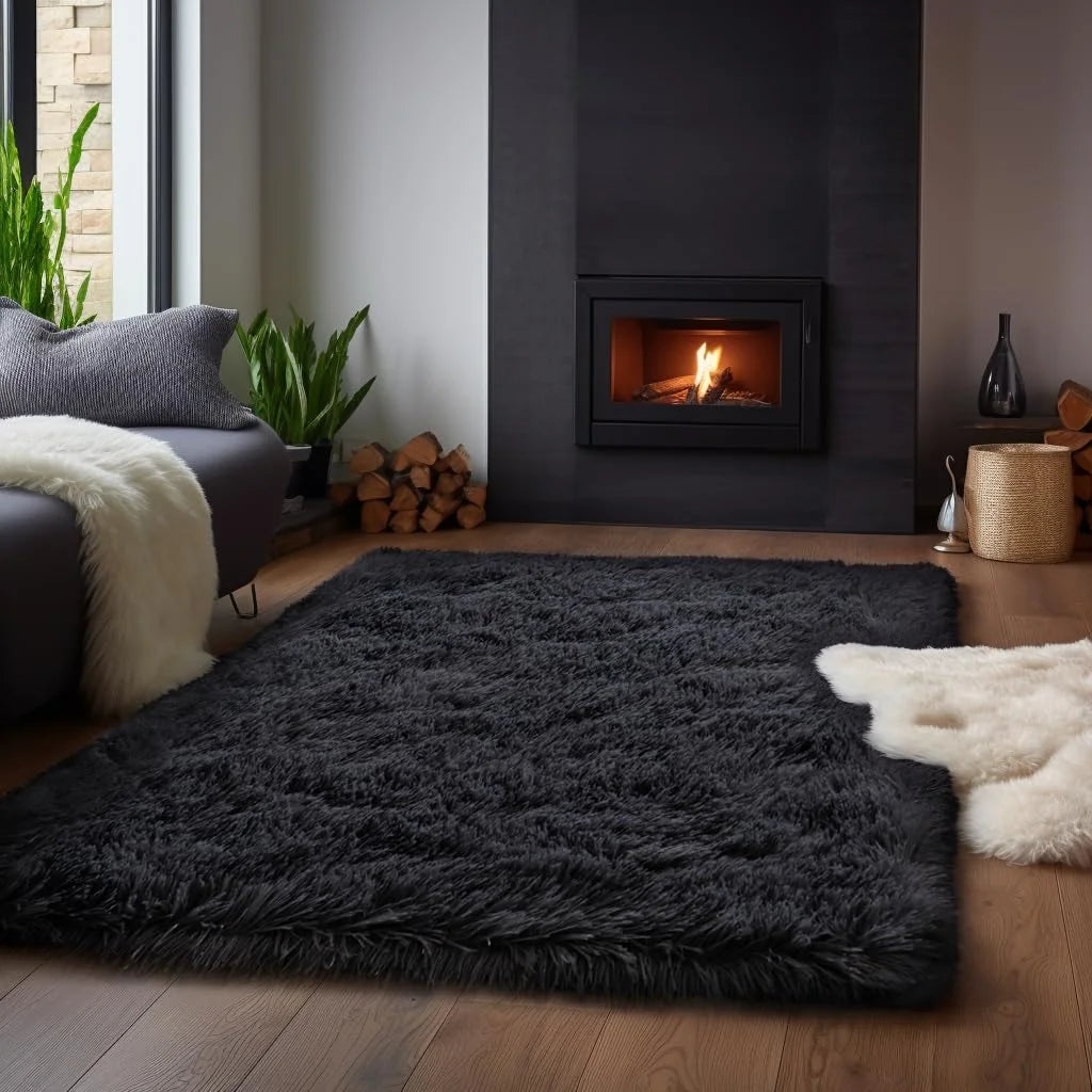 VIKAMA Minimalist Style Living Room Carpet, Fluffy And Slip-Resistant Children's Room Mat, Bathroom Carpet, Home Decoration