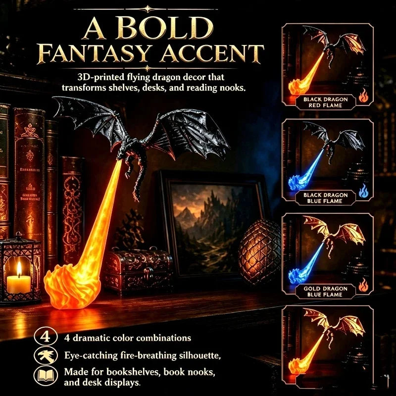 FireDrake™ Book Lamp 🔥📚 — Epic Light, Halloween Vibes