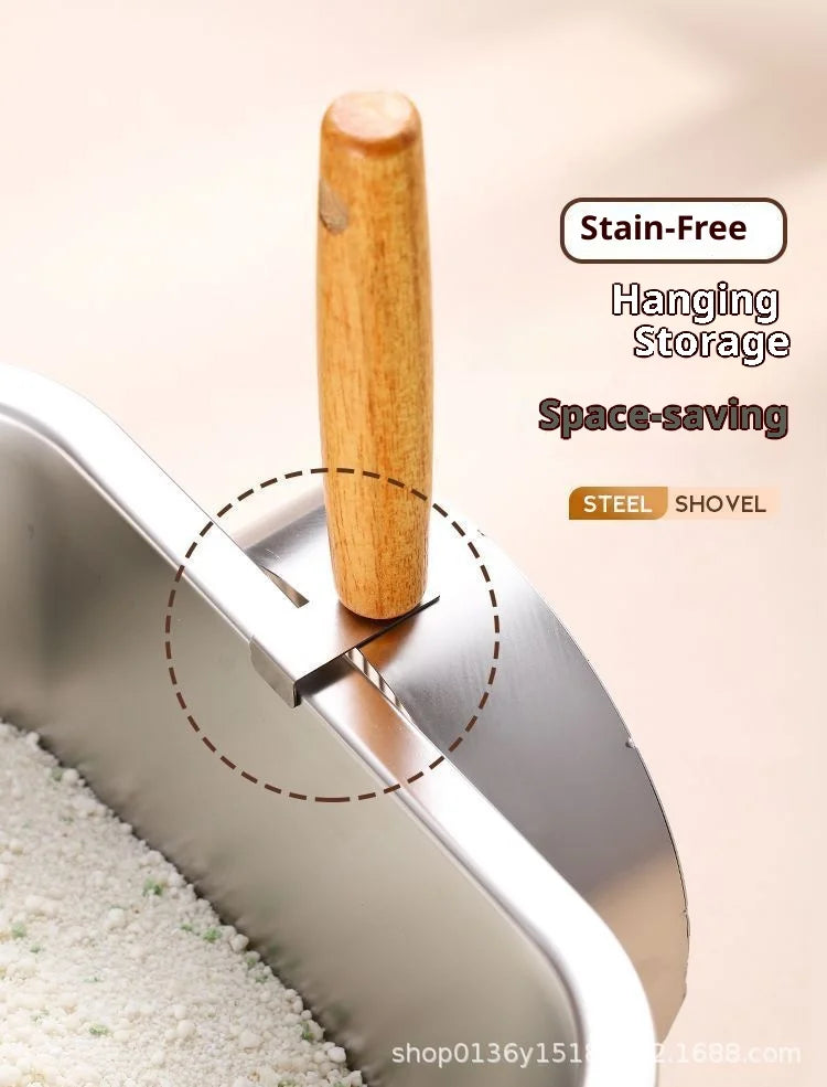 Large Stainless Steel Cat Litter Shovel Fine Hole Metal Scoop for Cat Litter Heavy Duty Poop Cleaning Pet Supplies