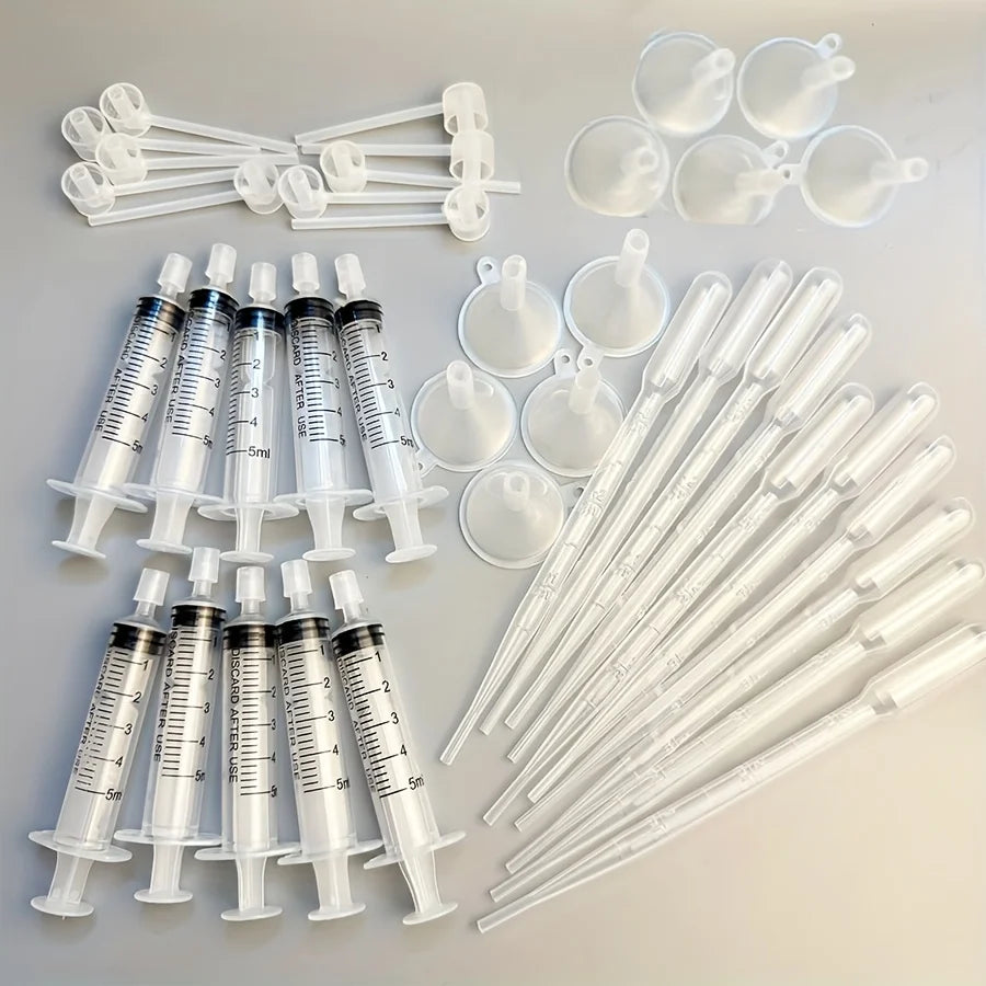 40-piece perfume refill set: funnel, dropper, dropperbottle, syringe, travel and diy cosmetics