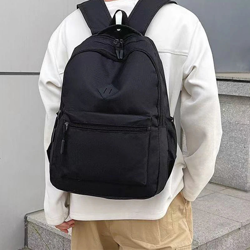 New Trendy Black Backpack Casual School Bag for Daily Commuting Outdoor Trips Festival Gifts
