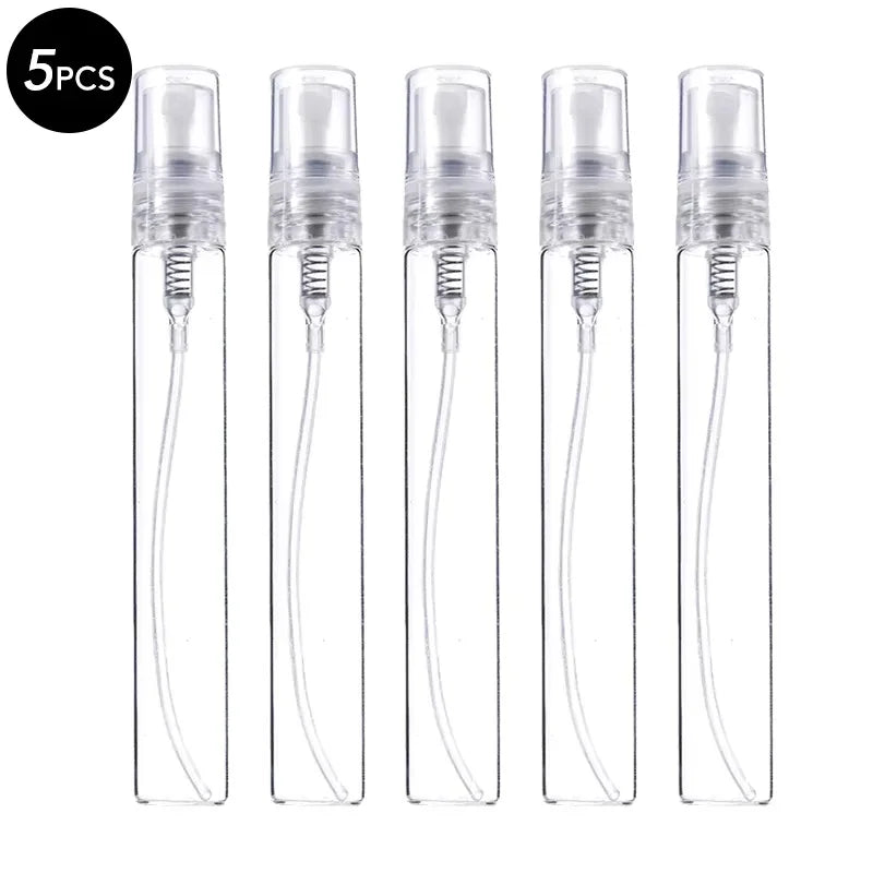 5/10Pcs 3ml 5ml 10ml Clear Mini Perfume Glass Bottle Empty Cosmetics Bottle Sample Test Tube Thin Glass Vials