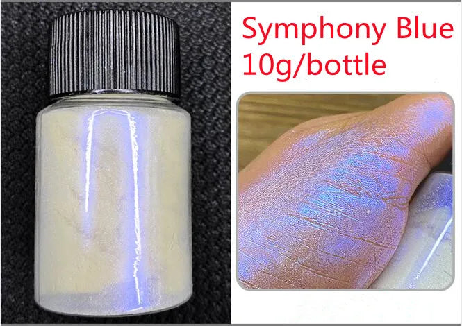 10Colors Peacock Pearl Mica Powder Car Paint Cosmetics Eyeshadow Nail Glitter Soap Dye Polarized Symphony Mica Mermaid Pigment