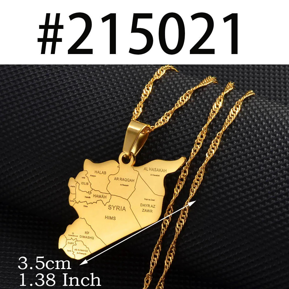 Syria Flag Pendant Neckalces for Woman Men,The New Syrian Eagle Jewelry #566562
