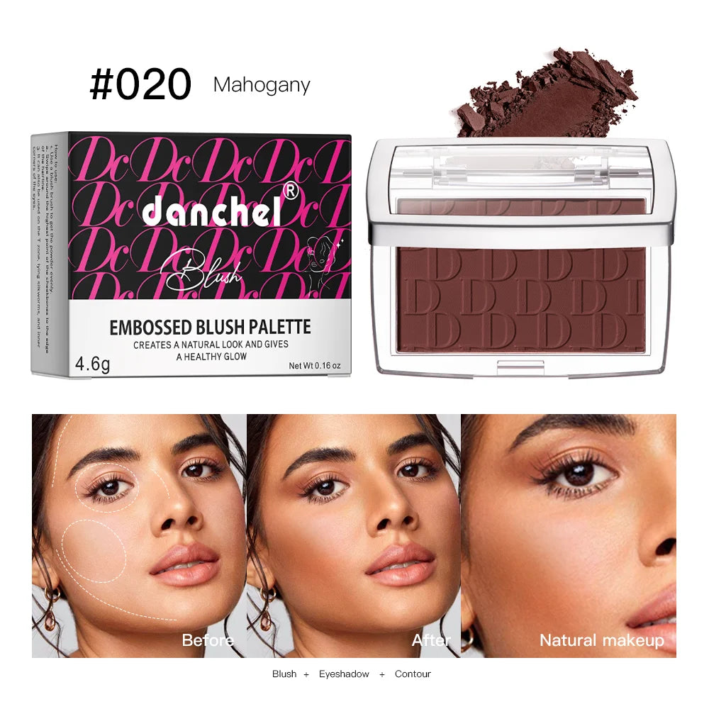 Hot Matte Embossed Blush Palette Rosy Blusher Facial Blush Powder High Pigmented Pink Coral Rouged For Cheeks Smooth Cosmetics