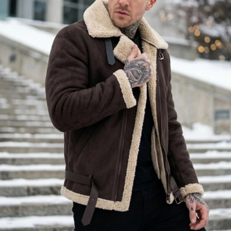 Winter New Men's Plush Jacket Warm Fleecy Jacket Ready for Winter Jacket Over Street Wear Men's Hunting Jacket