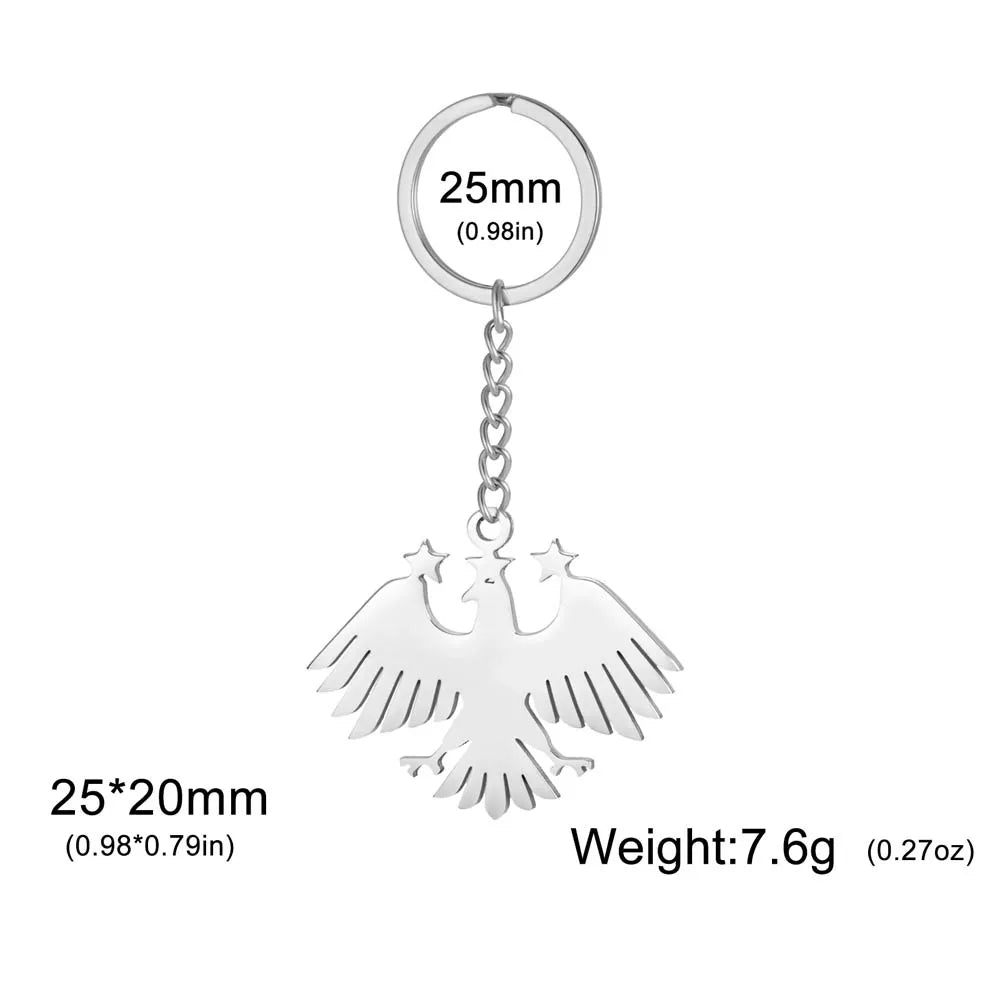 Cazador Stainless Steel Syria Eagle Hawk Keychain for Women Men Country Syrian Flag Keyring Jewelry Gift Wholesale 2026 New