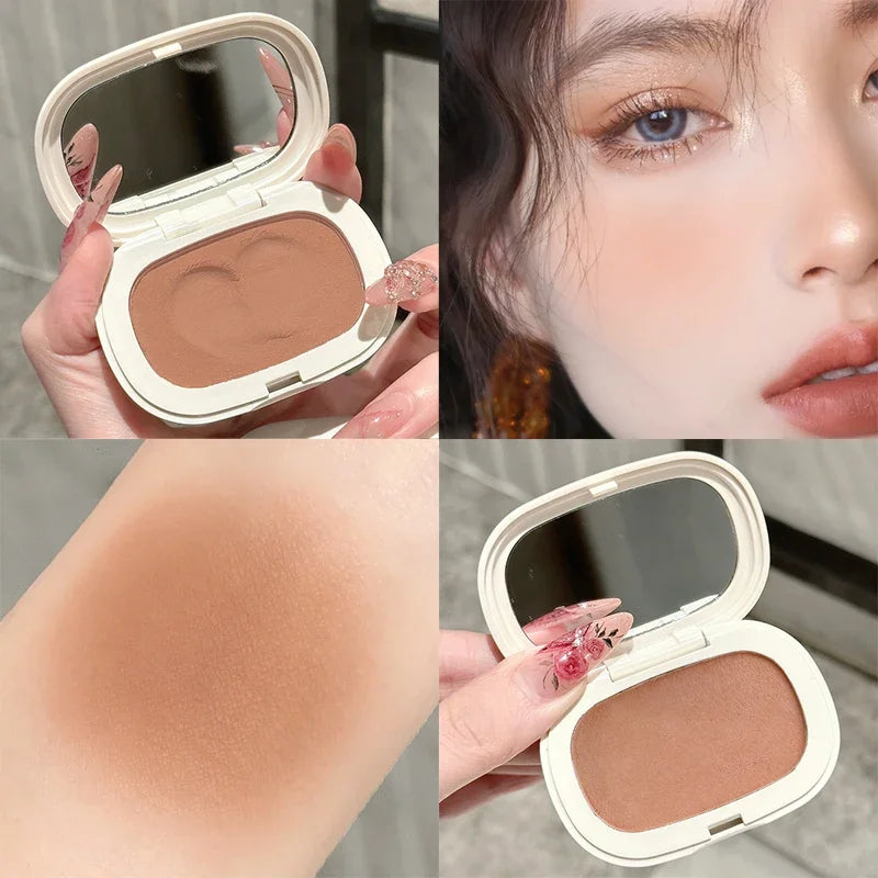 Monochrome Mud Blusher Contour Matte Natural Cheek Tint Purple Taro Low Saturation Waterproof Soft Contouring Cream Cosmetics