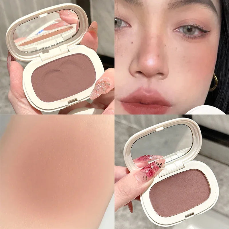 Monochrome Mud Blusher Contour Matte Natural Cheek Tint Purple Taro Low Saturation Waterproof Soft Contouring Cream Cosmetics