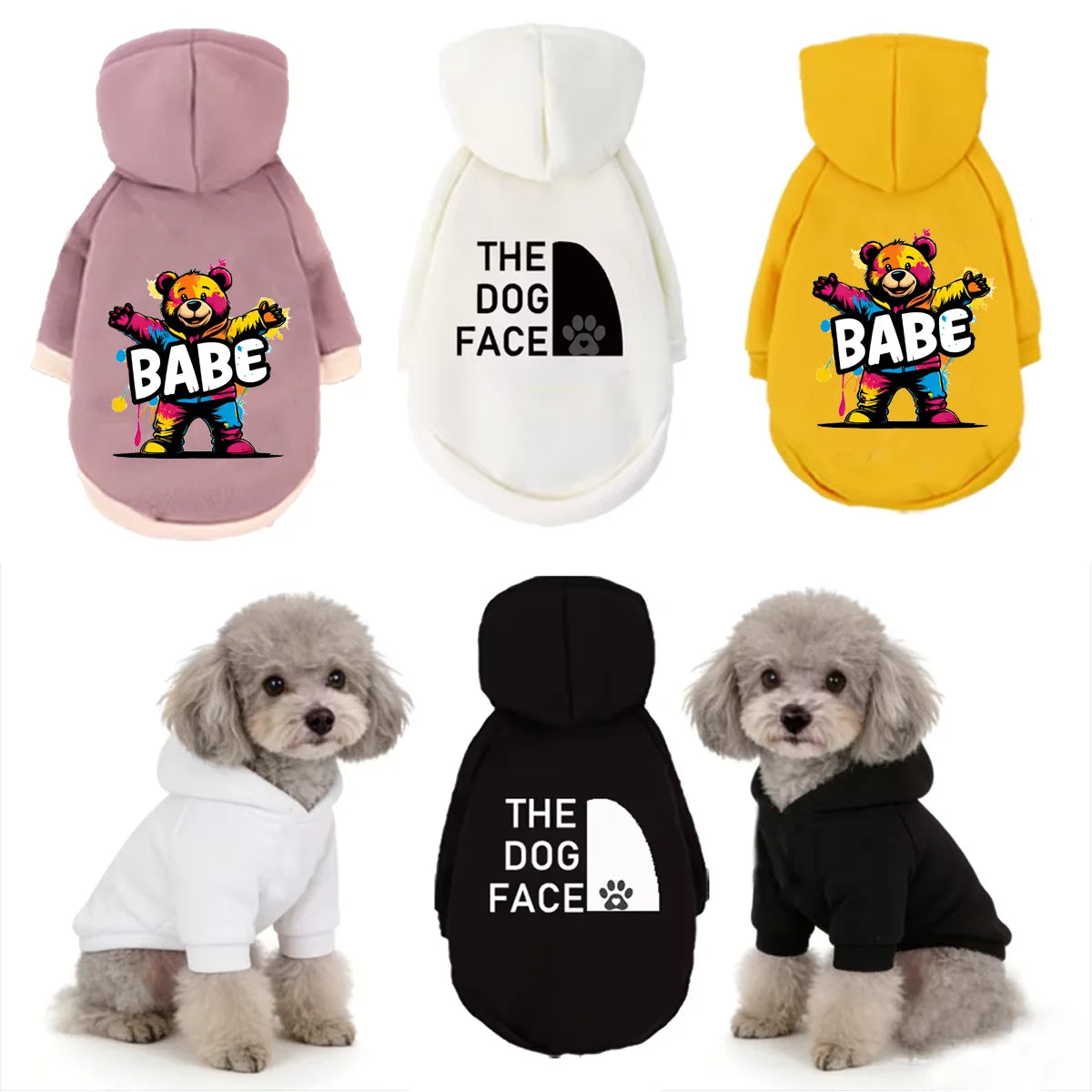 Pet Hooded Sweatshirt  Cats & Dogs Fashion Unique Printed Pattern For Pomeranian  Maltese Golden Retriever